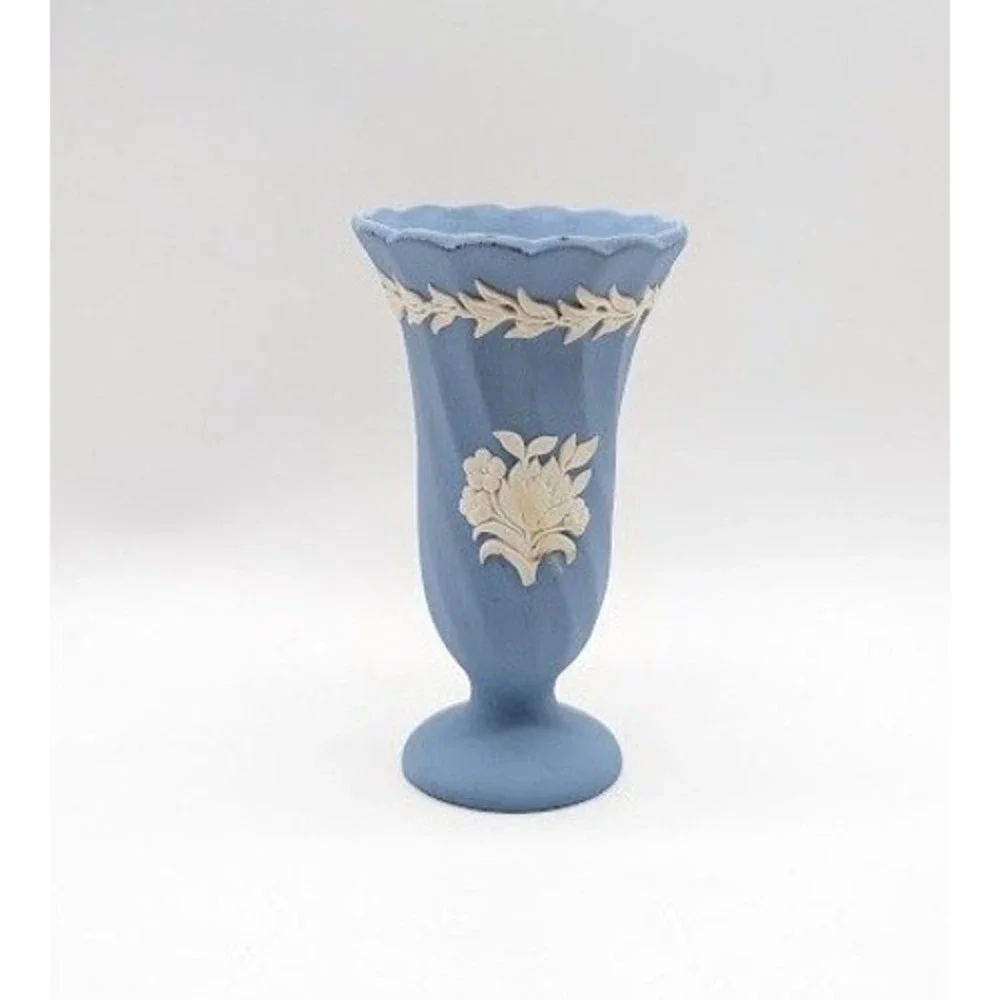 Vtg Wedgwood Jasperware Bud Vase 4